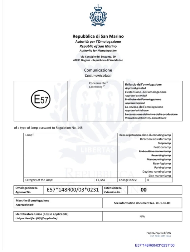 certificate europe golf cart