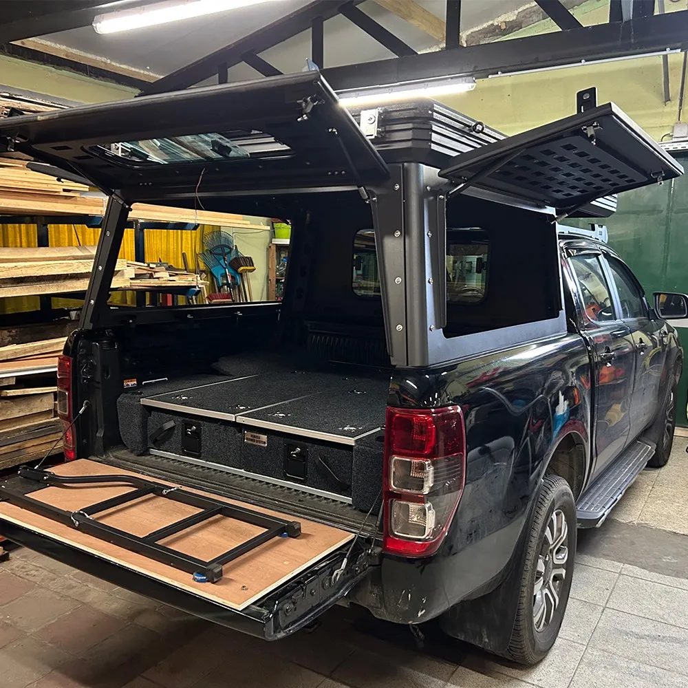 pickup truck bed storage system with heavy duty drawers